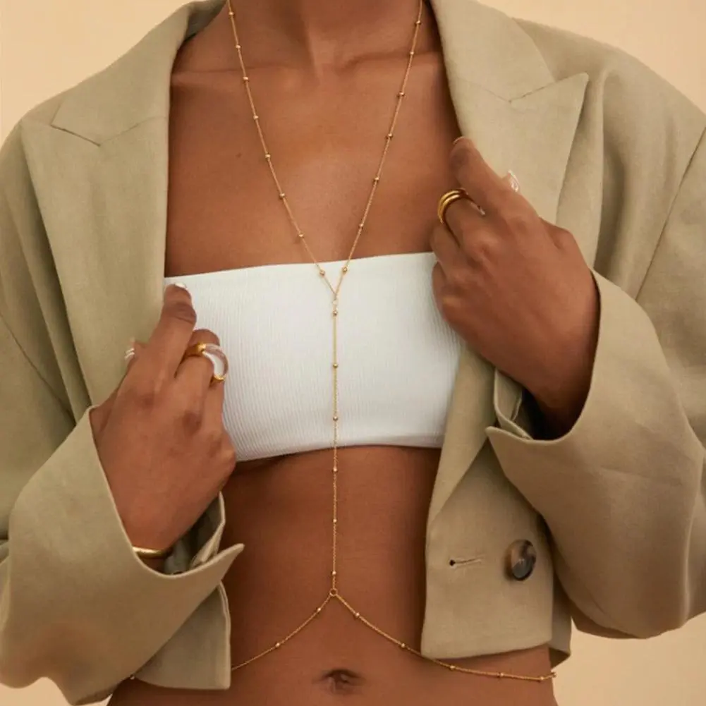 Women's Body Chain Cross Chest Breast Belly Body Chain Necklace For Women Girls Wedding Sexy Boho Body Jewelry Prom Party Y2C2