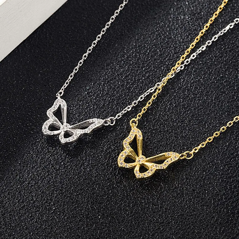 2024 New Butterfly Necklace Crystal Necklace For Girls Jewelry Korean Fashion Necklaces For Women Chain Accessories