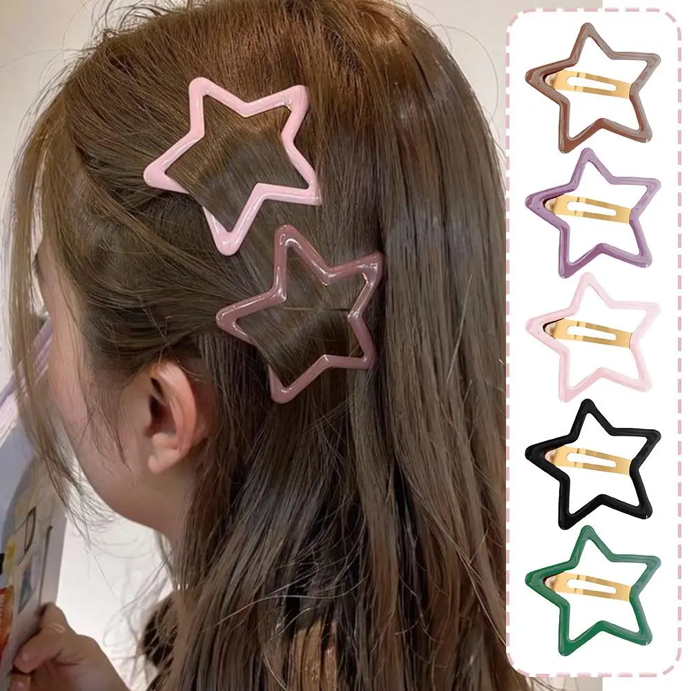 1Pcs Cute Colorful Star Waterdrop Shape Hair Clips For Girls Children Lovely Hair Decorate Hairpins Kids Hair Accessories