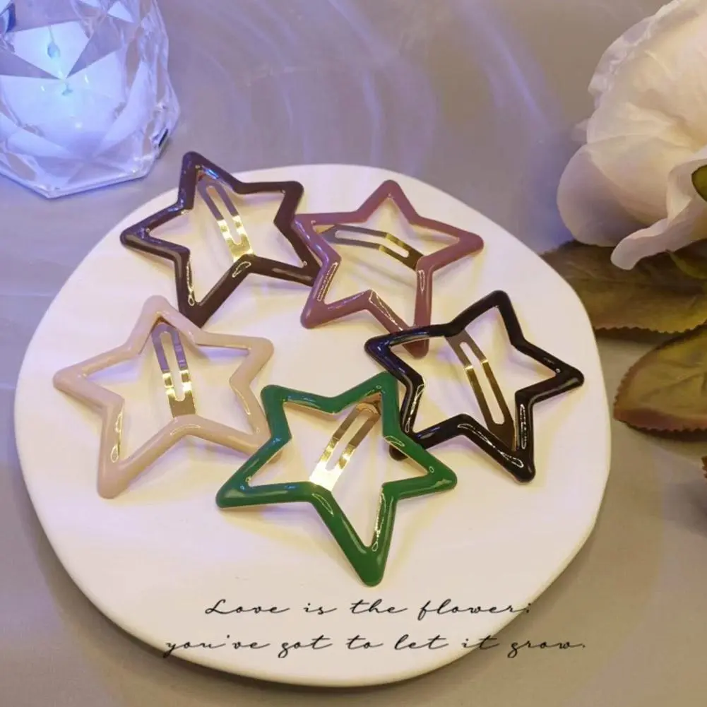 1Pcs Cute Colorful Star Waterdrop Shape Hair Clips For Girls Children Lovely Hair Decorate Hairpins Kids Hair Accessories