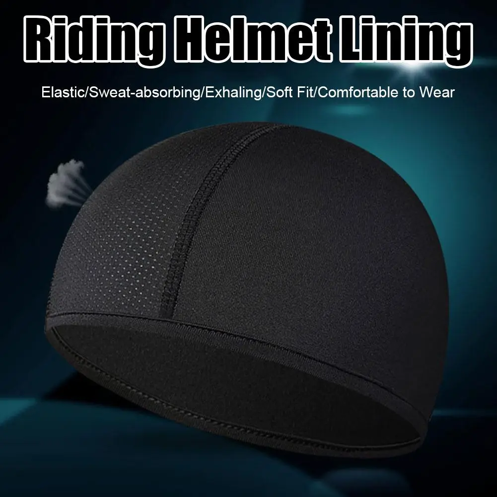 Cycling Quick Drying Helmet Hat Breathable Motorcycle Balaclavas Helmet Inner Sweat Wicking Hat for Men Women Sports Hat Caps