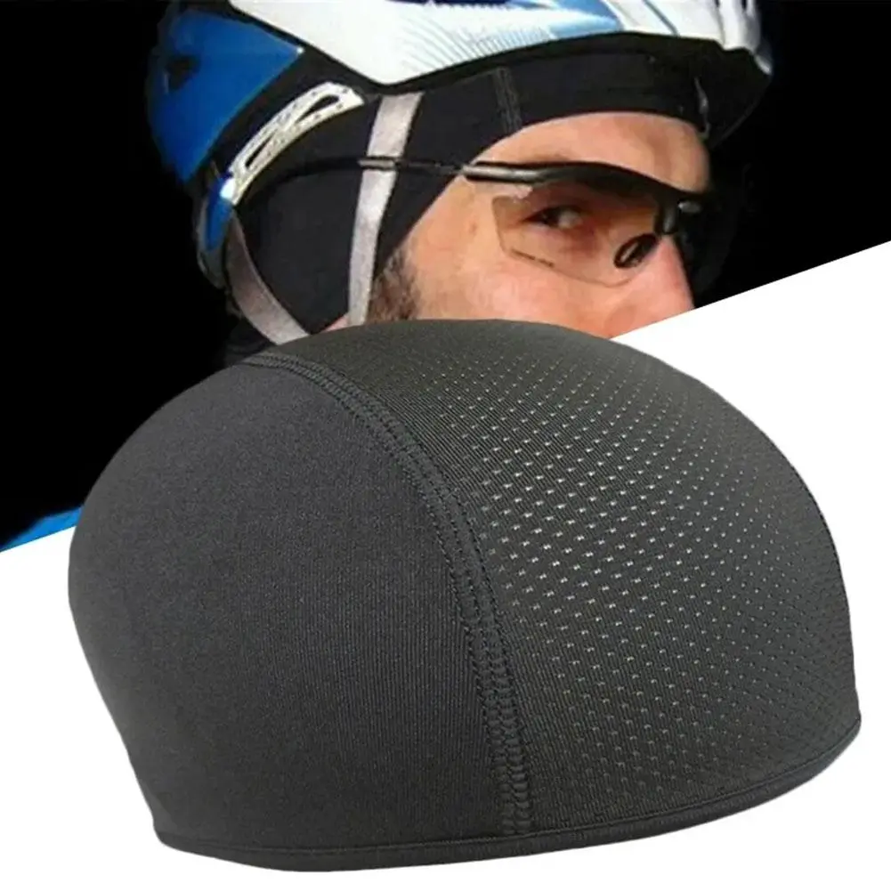Cycling Quick Drying Helmet Hat Breathable Motorcycle Balaclavas Helmet Inner Sweat Wicking Hat for Men Women Sports Hat Caps