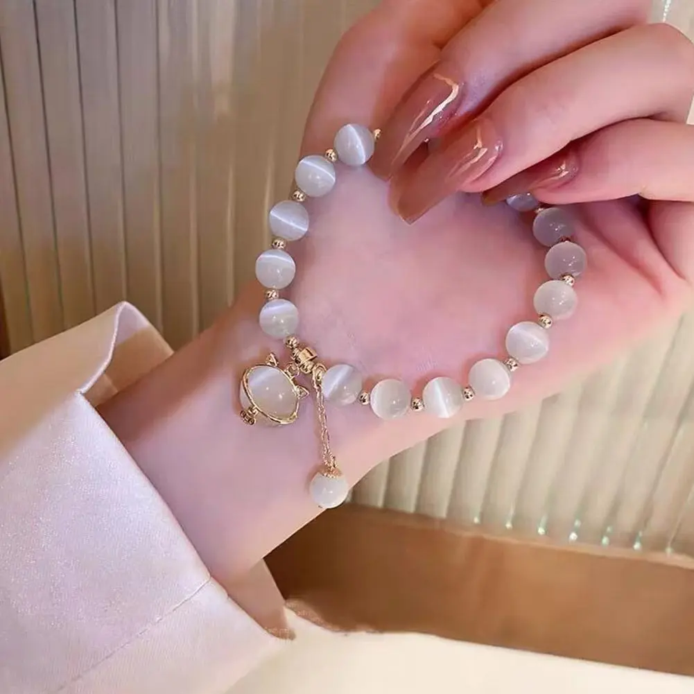 Zircon Butterfly Bracelet for Women Elastic Cat's Eye Stone Bracelet Personalized Temperament 2025 New In Fashion Jewelry