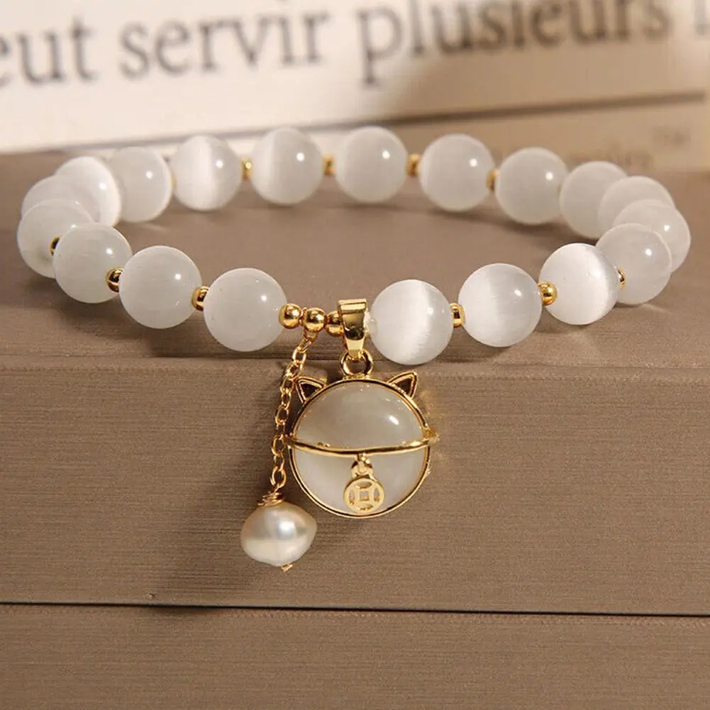 Zircon Butterfly Bracelet for Women Elastic Cat's Eye Stone Bracelet Personalized Temperament 2025 New In Fashion Jewelry