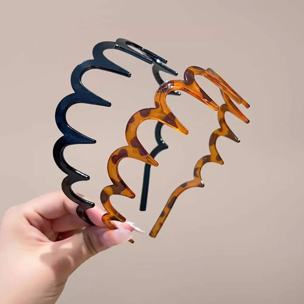 Wave Hair Hoop Toothed Headband Anti-slip Face Wash Texture Hairband Simple Fluffy Top Non-stuck Washing Face Cranial High A6D1