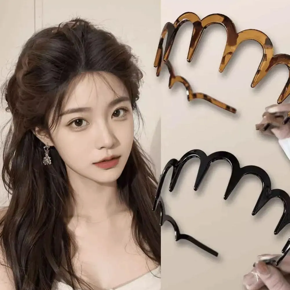Wave Hair Hoop Toothed Headband Anti-slip Face Wash Texture Hairband Simple Fluffy Top Non-stuck Washing Face Cranial High A6D1