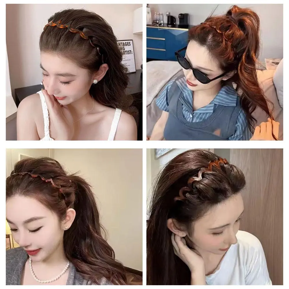 Wave Hair Hoop Toothed Headband Anti-slip Face Wash Texture Hairband Simple Fluffy Top Non-stuck Washing Face Cranial High A6D1