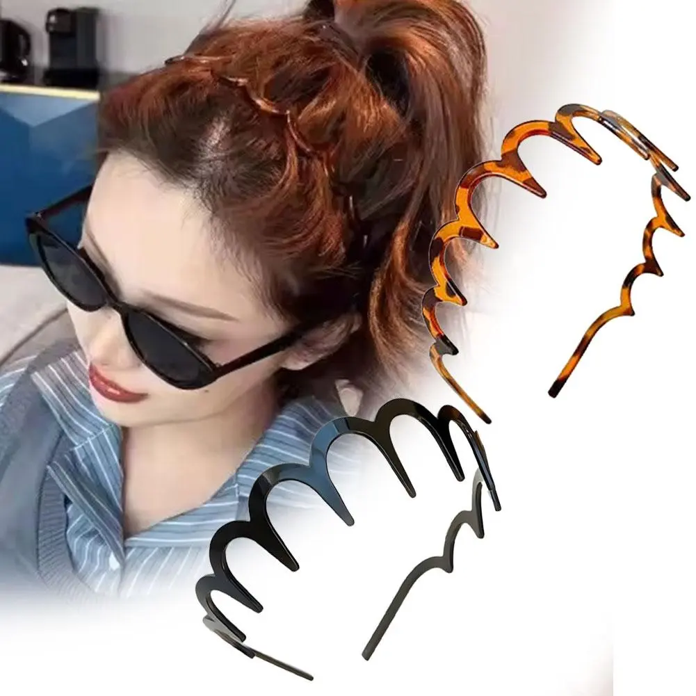Wave Hair Hoop Toothed Headband Anti-slip Face Wash Texture Hairband Simple Fluffy Top Non-stuck Washing Face Cranial High A6D1