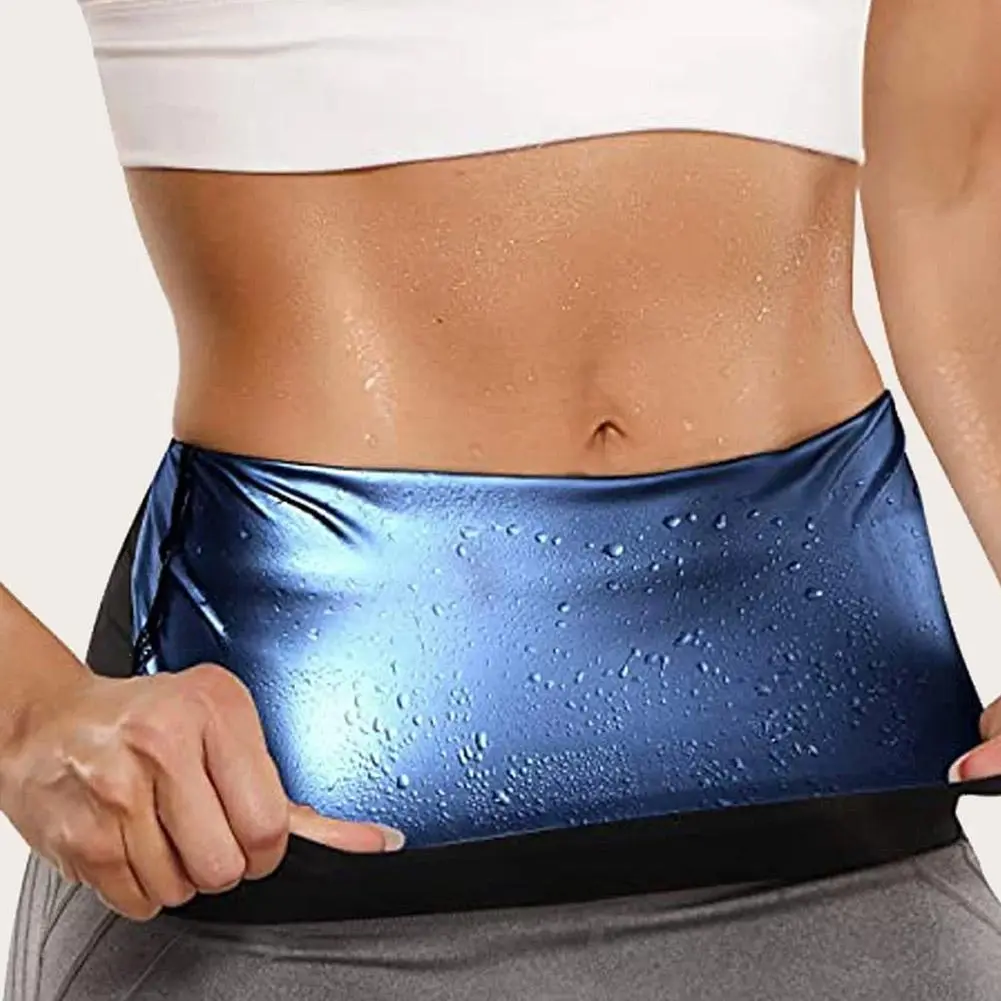 Women's Sauna Sweat Belt Waist Trainer For Women Shaper Sauna Sweat Belt Waist Trimmer Blue Sauna Waist Trimmer Belly Wrap V3K7