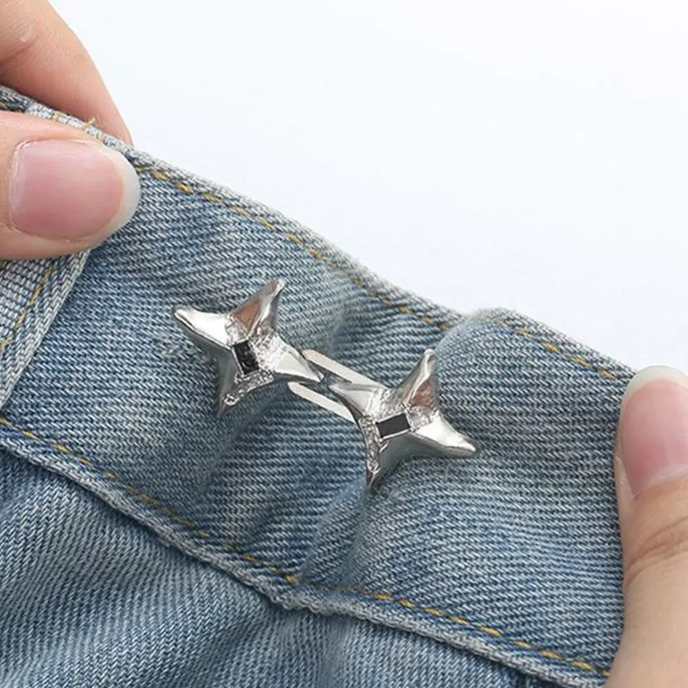 Temperament Four Pointed Star Waist Tightening Tool, Adjustable Waist Buckle, Fashionable Jeans, Fixed Waist Buckle