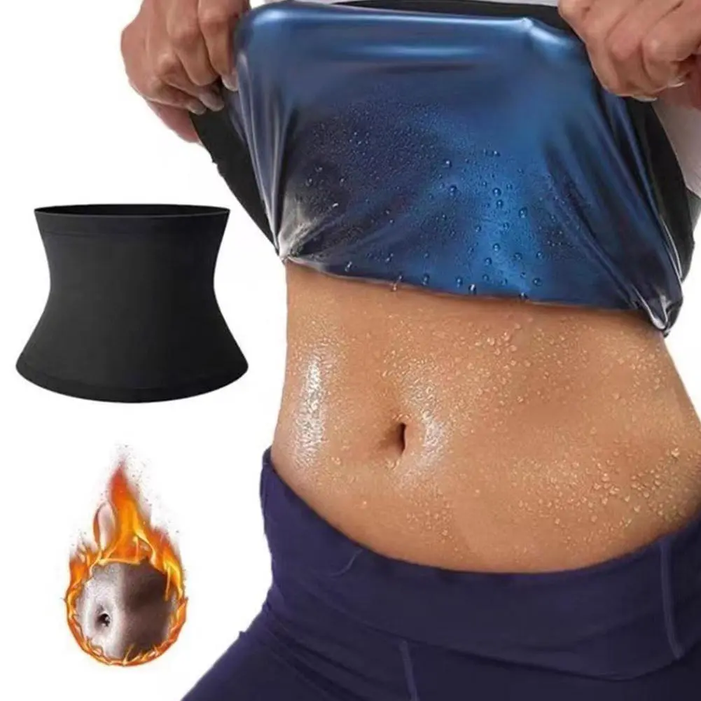 Women's Sauna Sweat Belt Waist Trainer For Women Shaper Sauna Sweat Belt Waist Trimmer Blue Sauna Waist Trimmer Belly Wrap V3K7