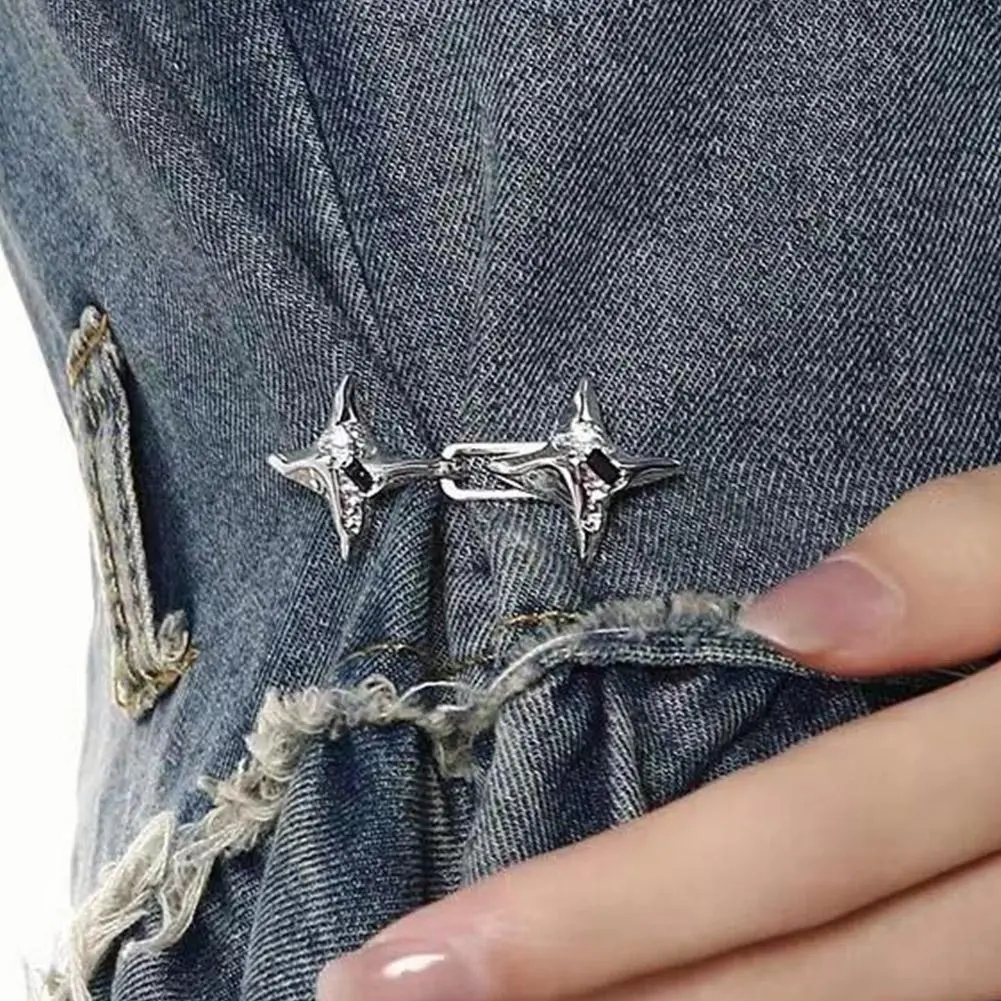 Temperament Four Pointed Star Waist Tightening Tool, Adjustable Waist Buckle, Fashionable Jeans, Fixed Waist Buckle