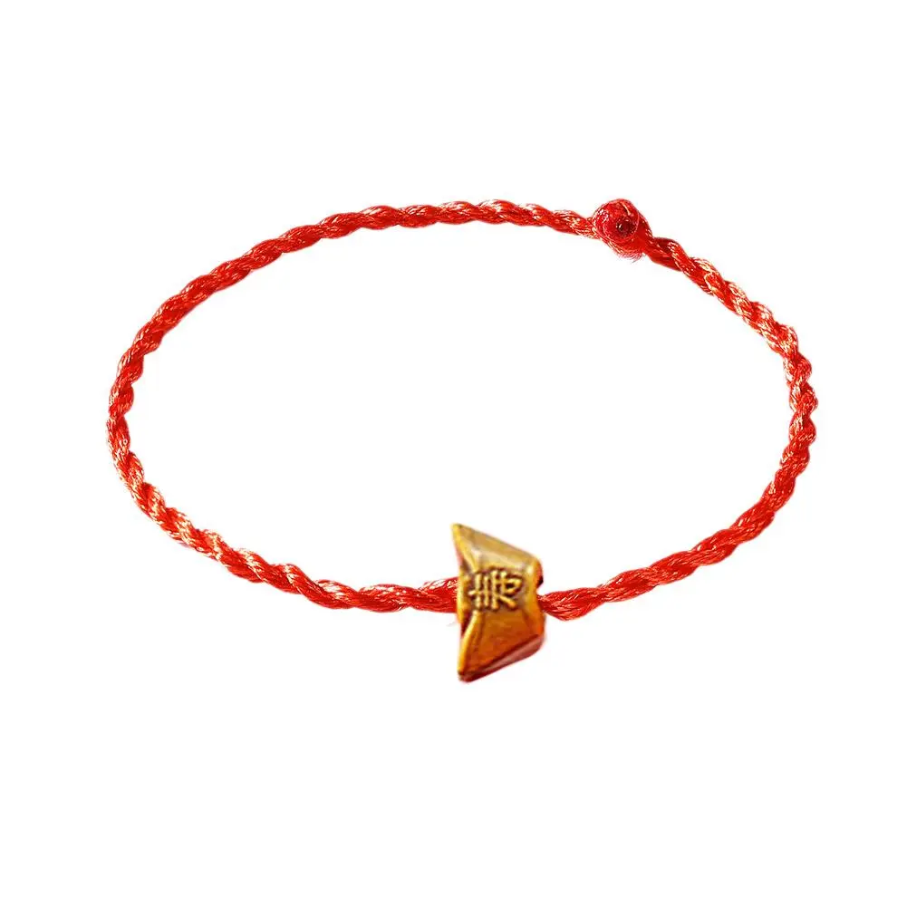 Hot Women Girls Chinese Knot Heart Leaf Rope Chain Lucky Charm Decent Red Rope Bracelets Animal Pandant Jewelry Gift