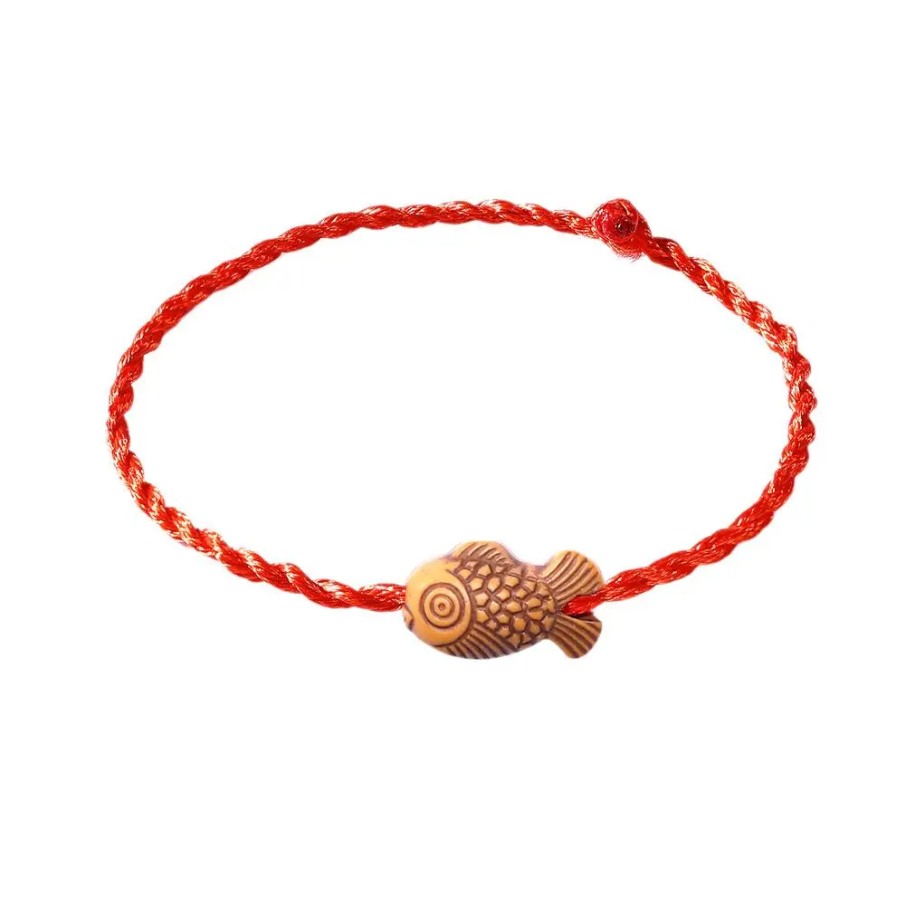 Hot Women Girls Chinese Knot Heart Leaf Rope Chain Lucky Charm Decent Red Rope Bracelets Animal Pandant Jewelry Gift