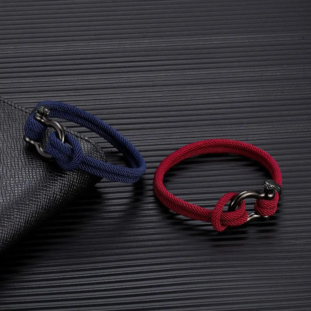 New Ocean Animal Shark Bracelet Men Multi-layer Adjustable 4mm Nylon Cord Chain Braslet Camping Jewelry Beach Accessories Joias