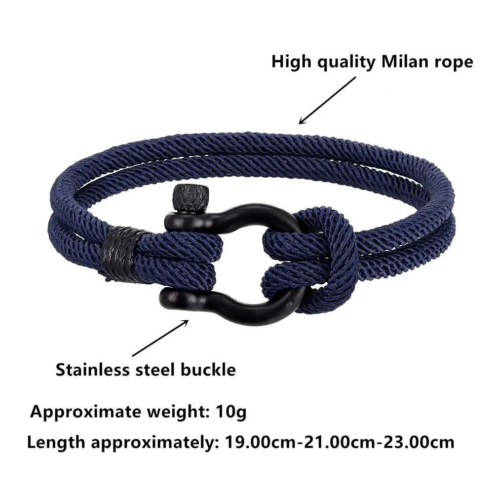 New Ocean Animal Shark Bracelet Men Multi-layer Adjustable 4mm Nylon Cord Chain Braslet Camping Jewelry Beach Accessories Joias
