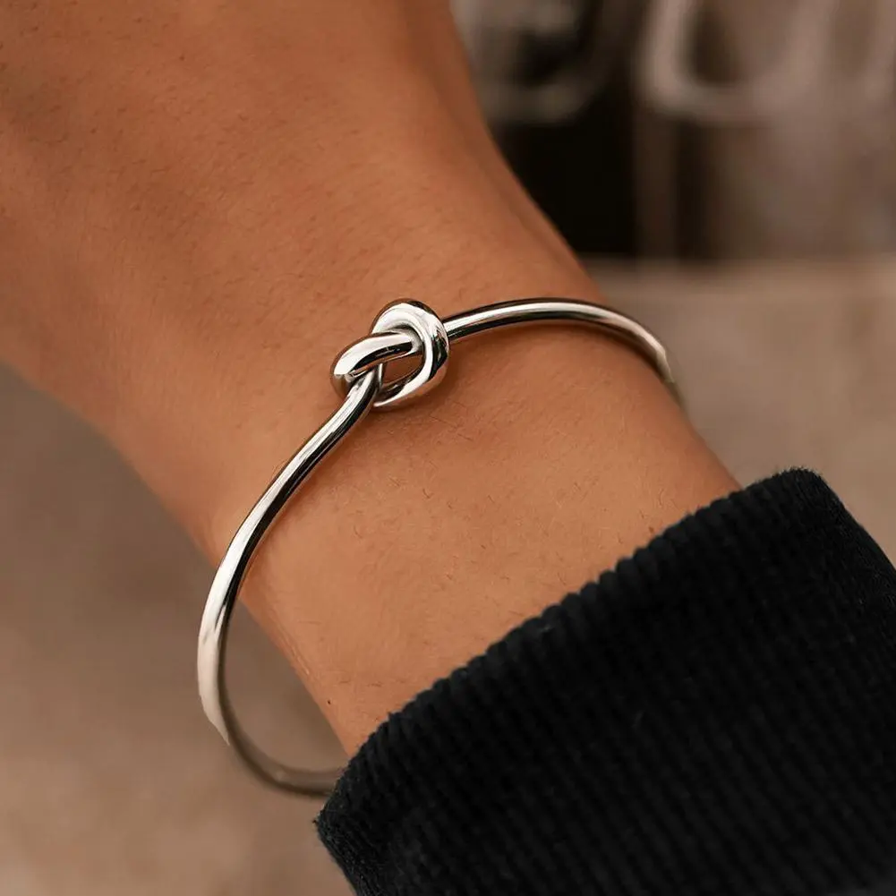 Steel Bracelets Vintage Men's Fashion Woven Twist Texture Bangles For Women Jewelry Statement Streetwear Goth Gifts
