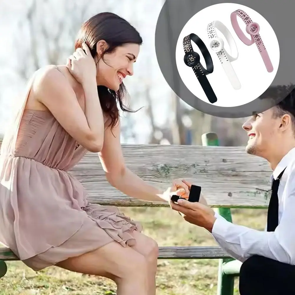 US/HK/EU/UK Size Ruler Measuring Tape Measuring Tool Annular Coil Finger Size Filter with Magnifying Glass