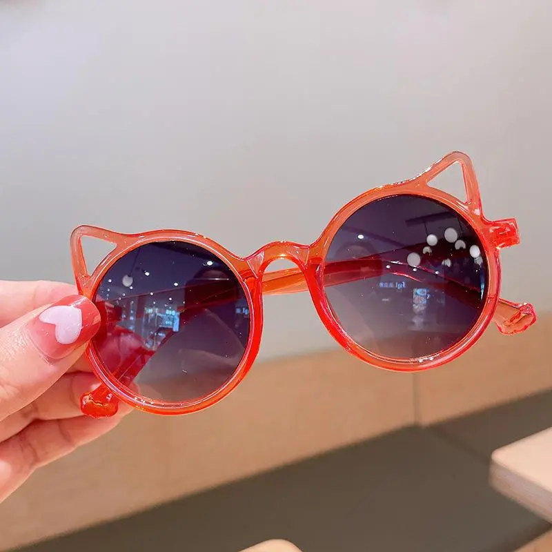 Kids Sunglasses Cute Animal Cartoon Ears Sunglasses Children Vintage Protection Sunglasses Kids Outdoor Lovely Sun Classic Z0Q6