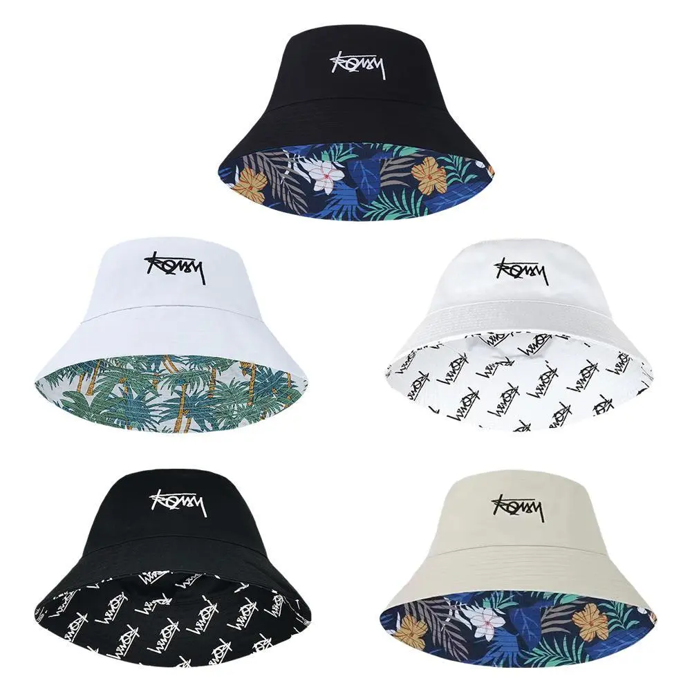 Summer Big Head Letter Bucket Hat For Men Women Korean Fisherman Hat Reversible Hawaii Large Cap Sun Hat Plus Size Panama