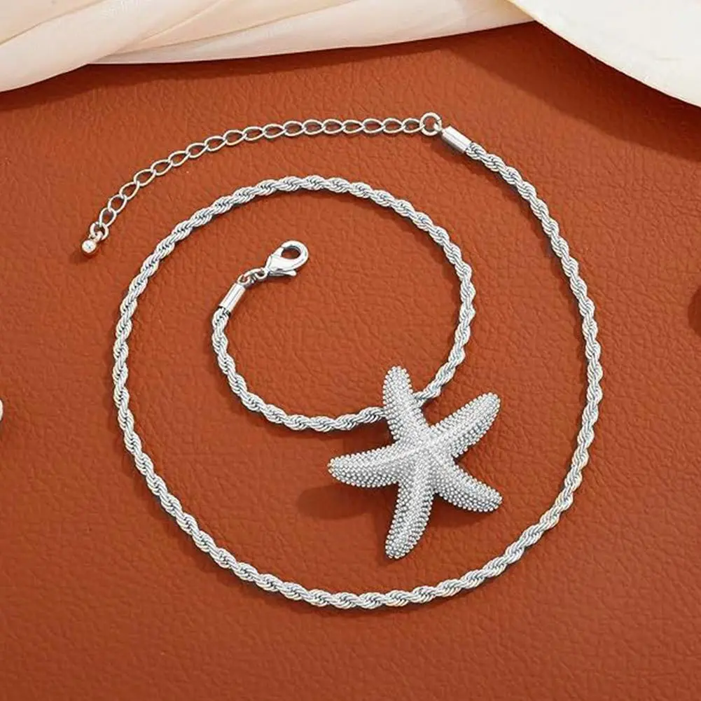Fake 18K Golden Plated Copper Metal Necklace Ocean Gift Shaped Pendant Collection Jewellery Star Necklace Exaggerated Hop H E2N5