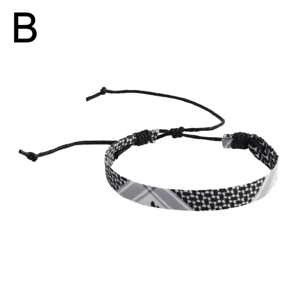 Multicolour Weave Kufiya Patterns Bracelets Handband Traditional Keffiyeh Scarf Patterns Arabic Hand Rope Jewelry Gift