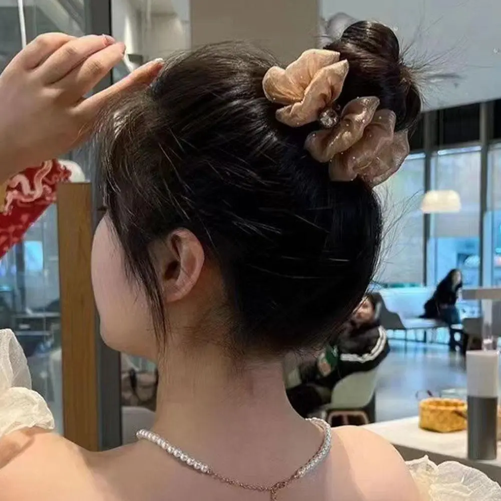 Exquisite Water Diamond Bow Hairpin Hair Clip Fairy Style Temperament Hair Claw Accessory A Hairstyle For Daily Use N0I5