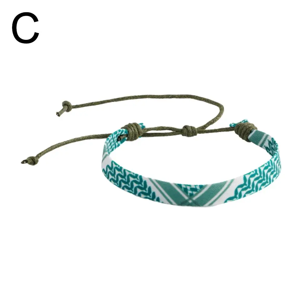 Multicolour Weave Kufiya Patterns Bracelets Handband Traditional Keffiyeh Scarf Patterns Arabic Hand Rope Jewelry Gift
