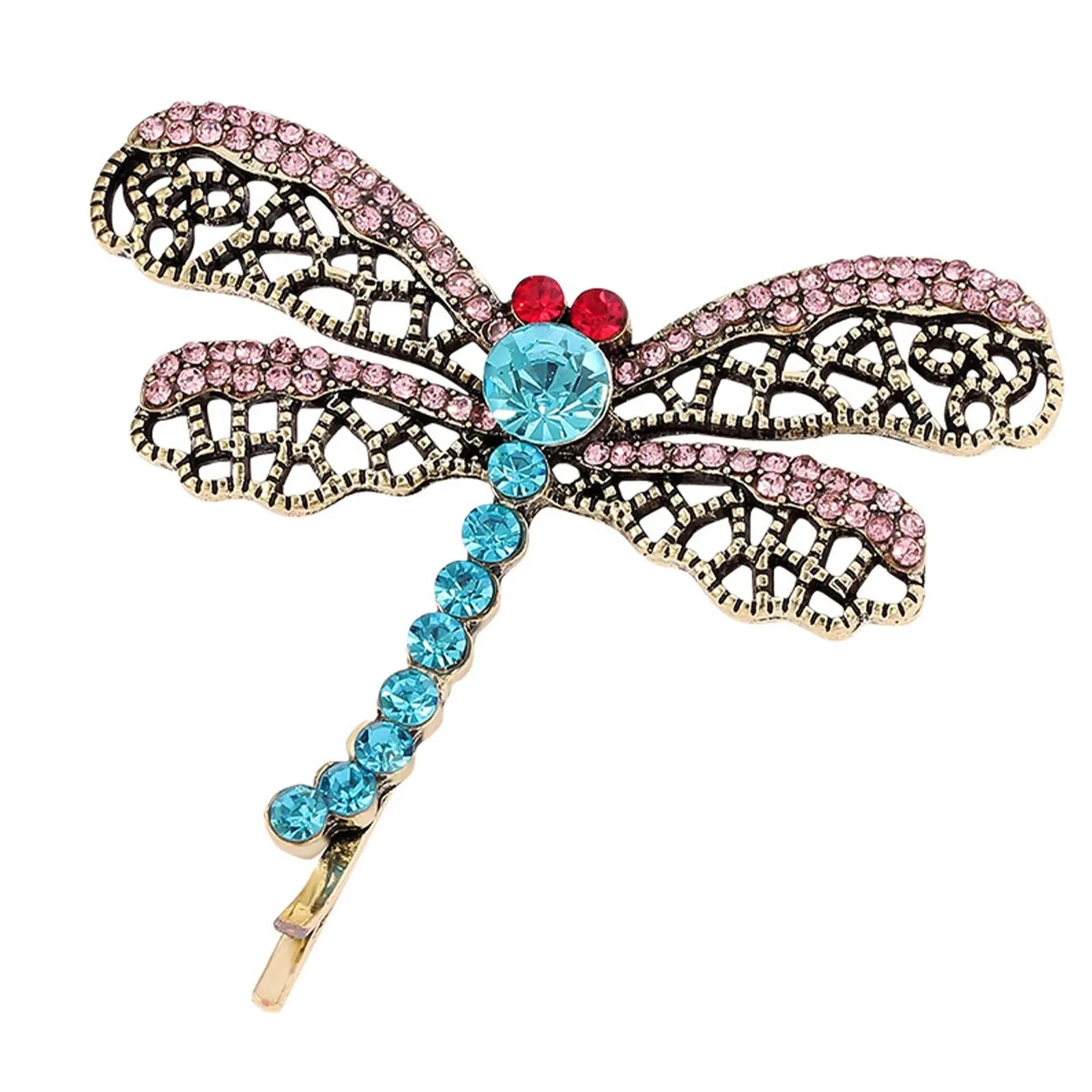 Dragonfly Halloween Hair Clip With Girl Head Clip Headwear One Word Clip Dragonfly Eye-catching Sweet Girl For Various Occasions