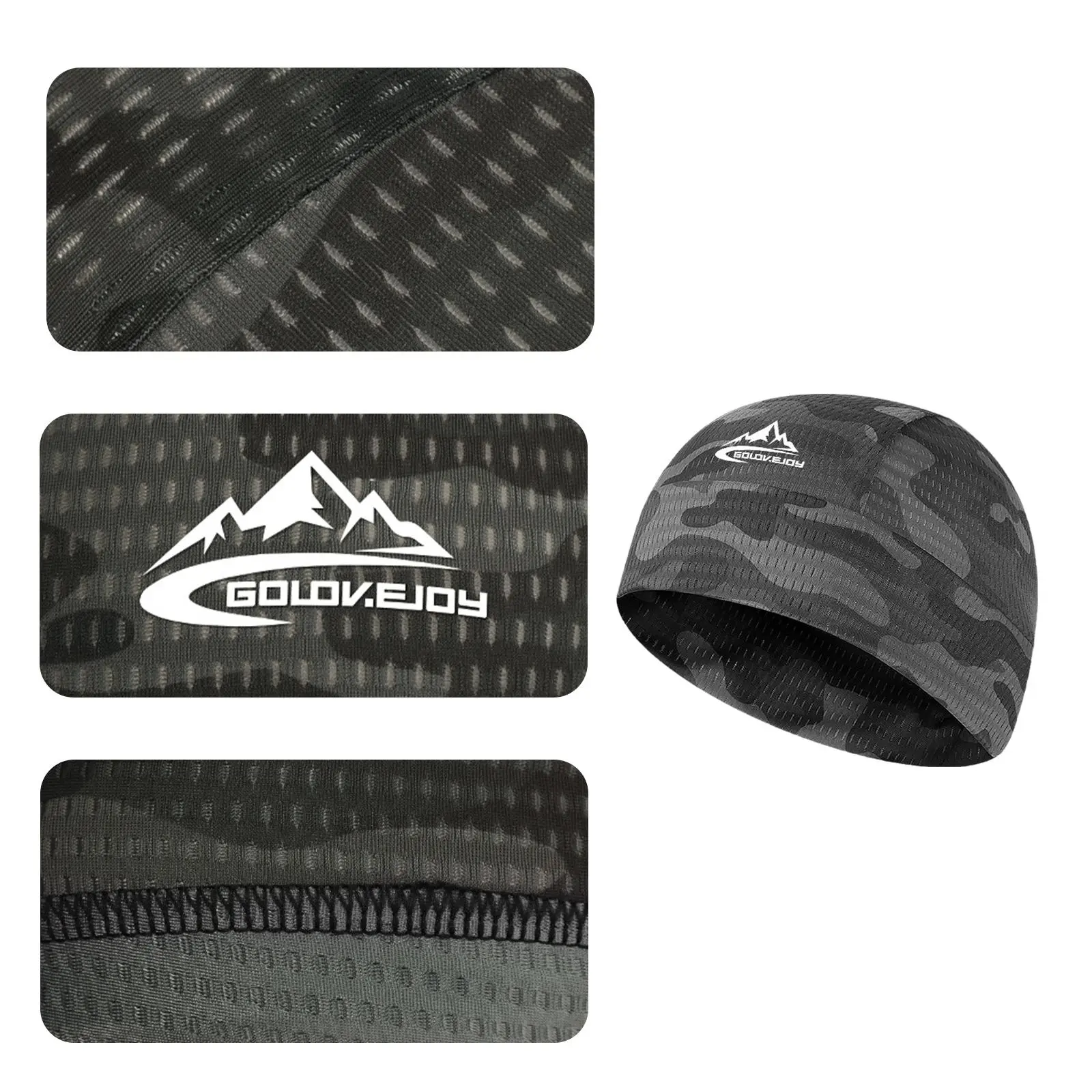 Summer Cycling Skull Cap for Men Motorcycle Under Helmet Liner Hat Sweat-Wicking Quick Dry Breathable Sports Cooling Beanie Cap