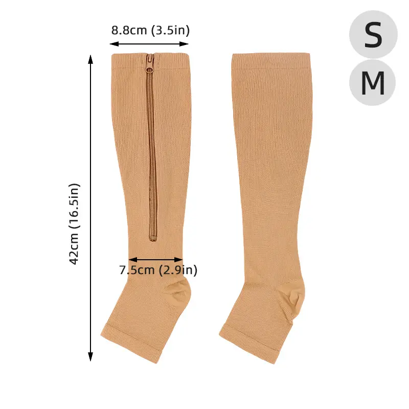 Burn Fat Zipper Compression Socks Women's Slim Sleeping Beauty Leg  Prevent Varicose Veins Socks Medias De Mujer