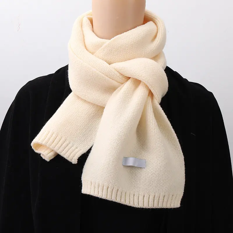 Winter Cashmere Scarf for Women Solid Color Warm Knitted Wool Shawl Wraps Female Thick Soft Pashmina Neckerchief