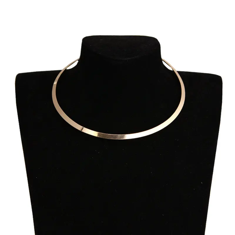 Simple Fashion Round Torques Collares Choker Necklace Punk Rock Jewelry Hip-hop Accessories Bijoux