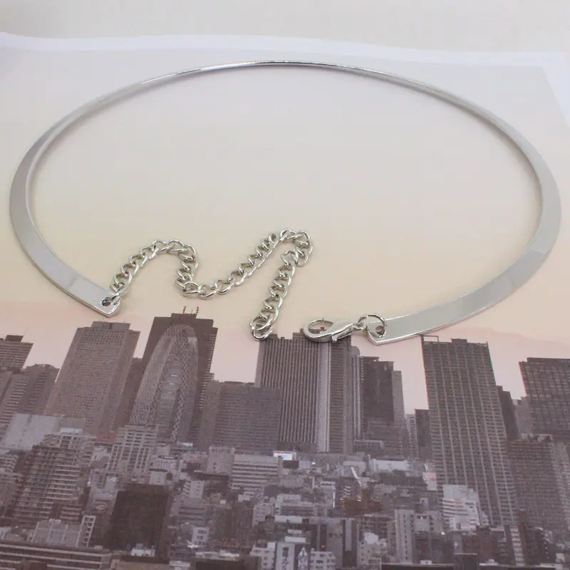 Simple Fashion Round Torques Collares Choker Necklace Punk Rock Jewelry Hip-hop Accessories Bijoux