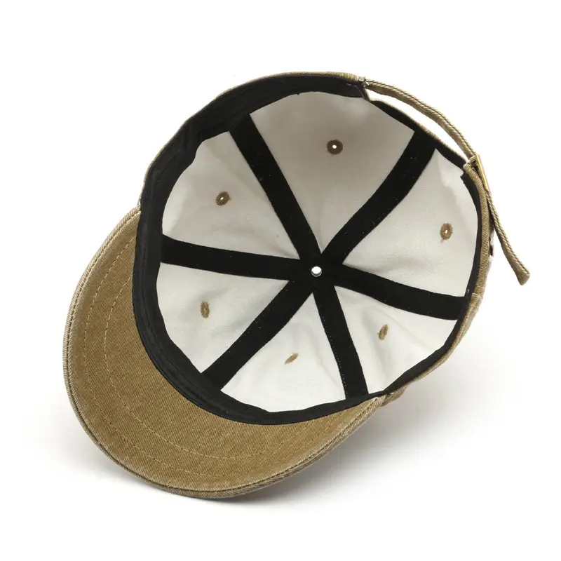 Retro Short Brim Baseball Cap Solid Color Adjustable Cotton Peaked Cap for Men Women Summer Casual Hip Hop Sun Hats