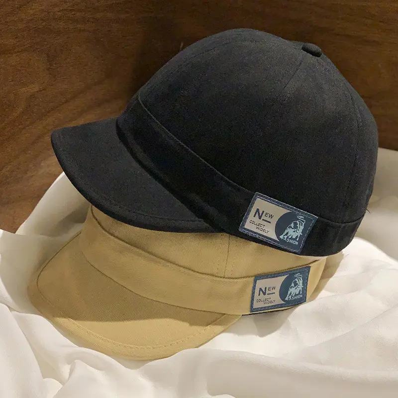 Retro Baseball Cap Women Men Solid Color Short Brim Peaked Hat Adjustable Hip Hop Female Duck Tongue Caps