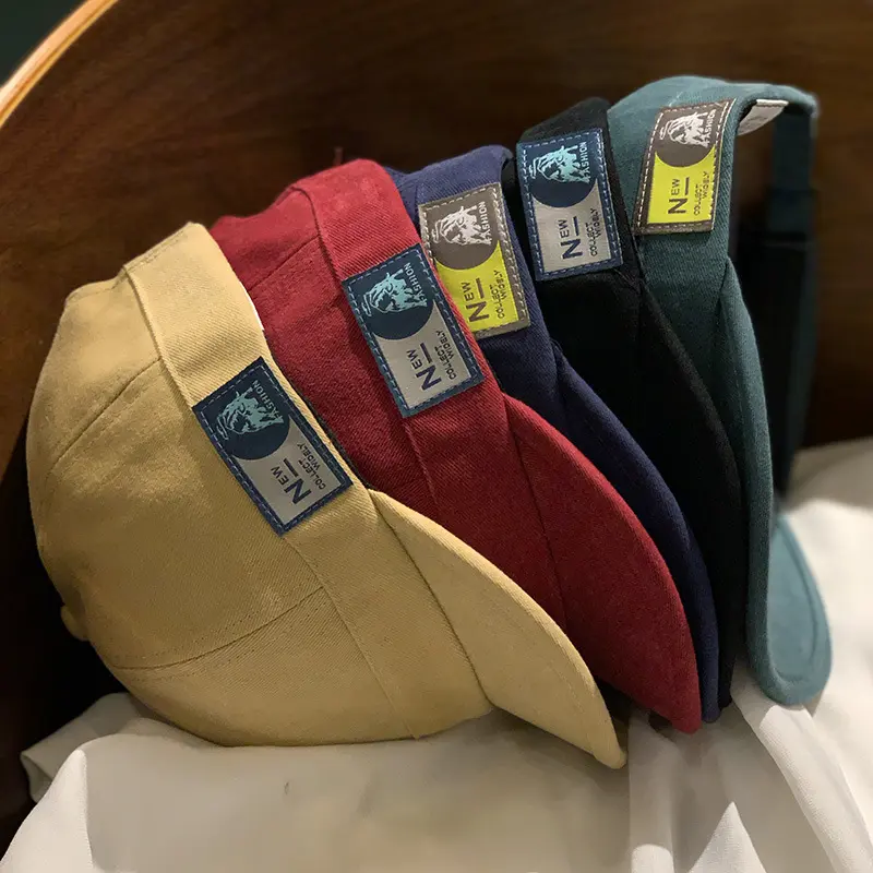 Retro Baseball Cap Women Men Solid Color Short Brim Peaked Hat Adjustable Hip Hop Female Duck Tongue Caps
