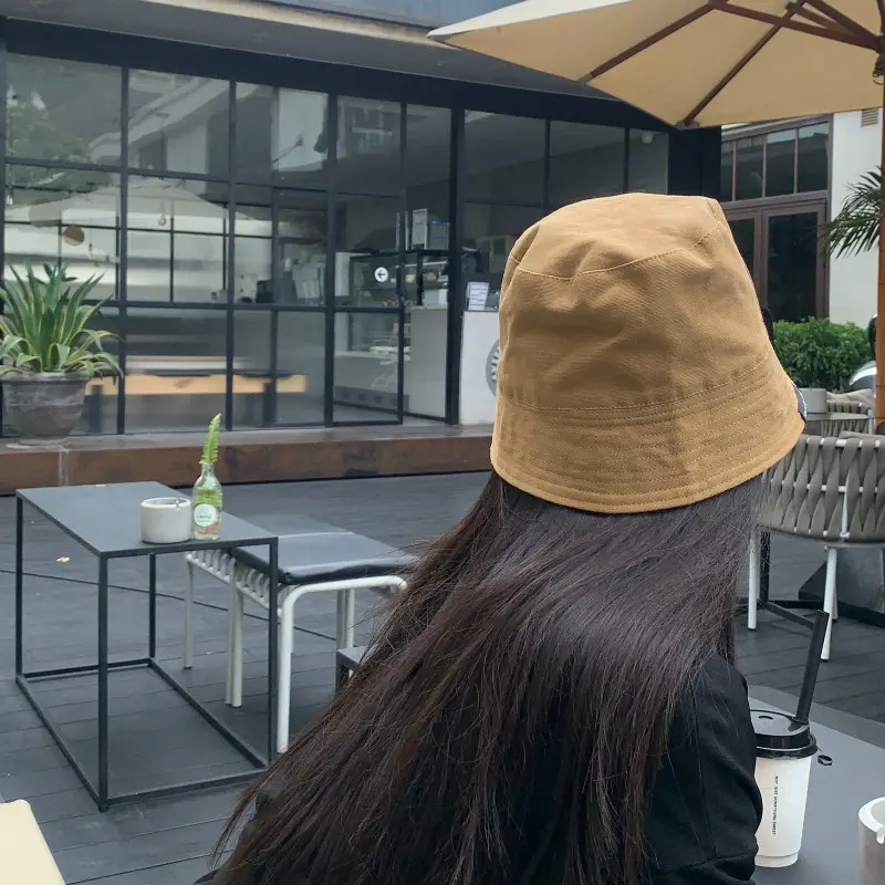 Double Sided Bucket Hat for Women Reversible Solid Color Fisherman Cap Summer Sunscreen Female Panama Sun Hats