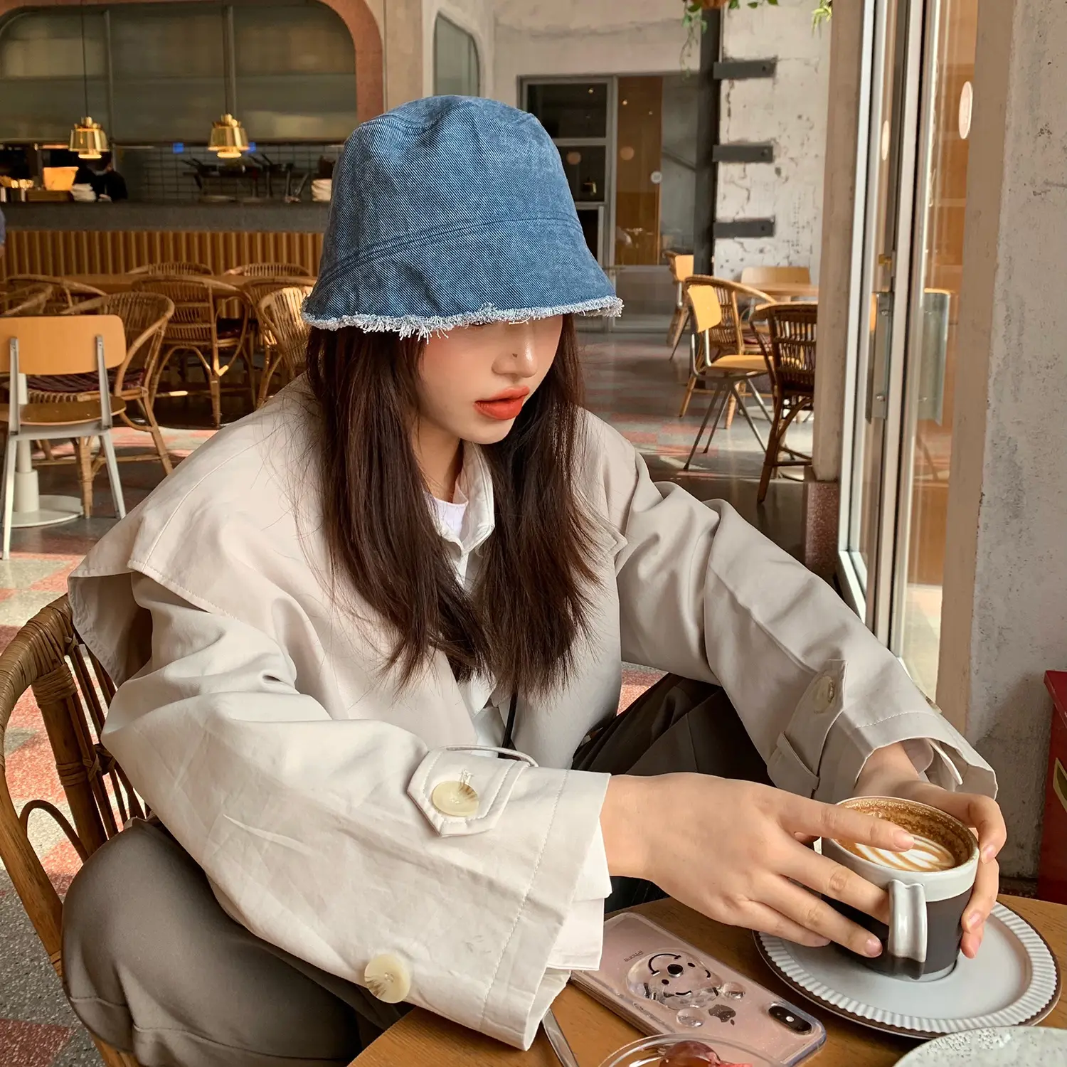 Retro Denim Washed Bucket Hat for Women Fashion Bob Folding Fisherman Cap Outdoor Sunshade Wide Brim Panama Sun Hats