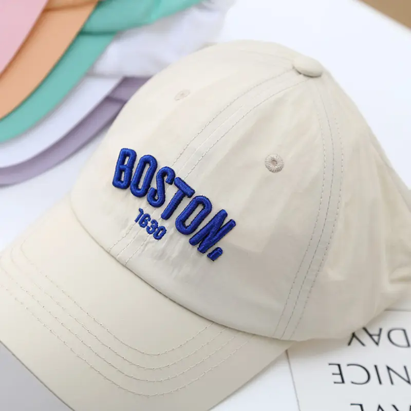 Candy Color Letter Children Baseball Cap Summer Empty Top Sun Hat for Kids Girls Outdoor Adjustable Ponytail Caps