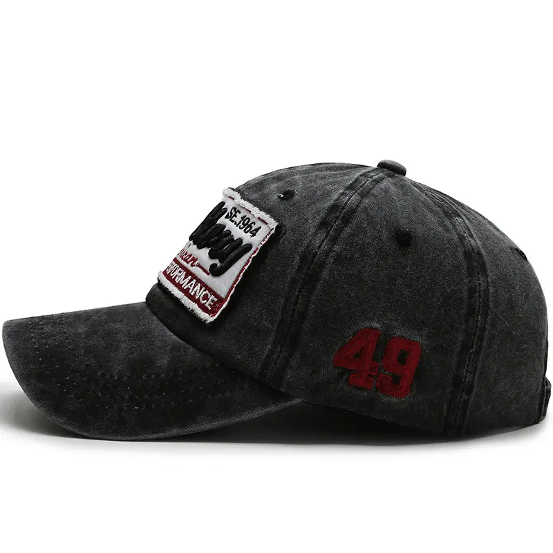 Washed Cotton Letter Baseball Cap for Men Women Retro Embroidered Sun Hat Spring Autumn Hip Hop Unisex Snapback Caps