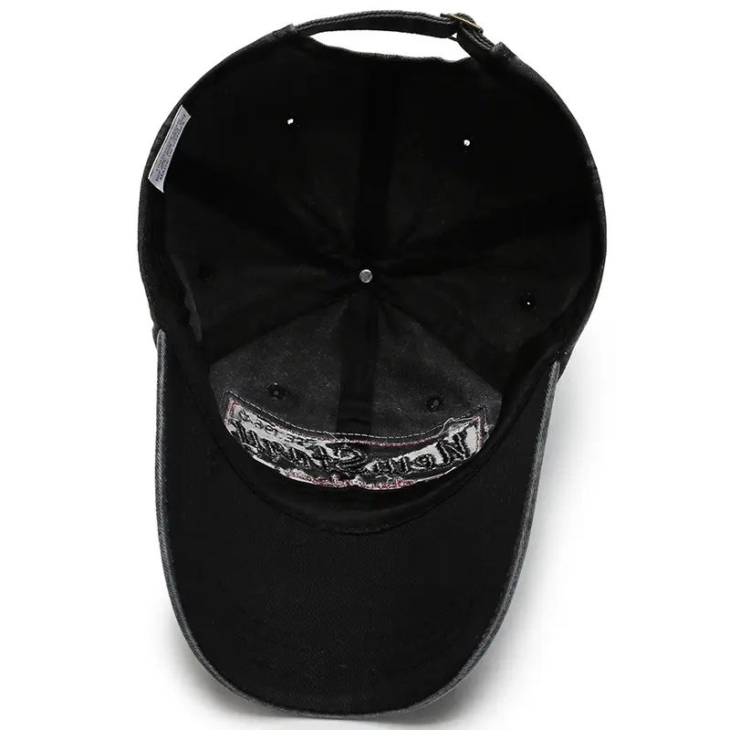 Washed Cotton Letter Baseball Cap for Men Women Retro Embroidered Sun Hat Spring Autumn Hip Hop Unisex Snapback Caps