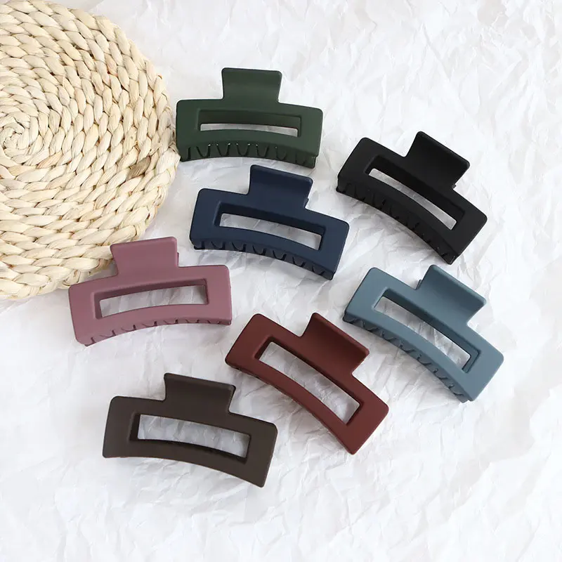 1Pc Matte Solid Hair Claws Elegant Clear Acrylic Hair Clips Hairpins Barrette Headwear for Women Girls Hair Accessories Gifts