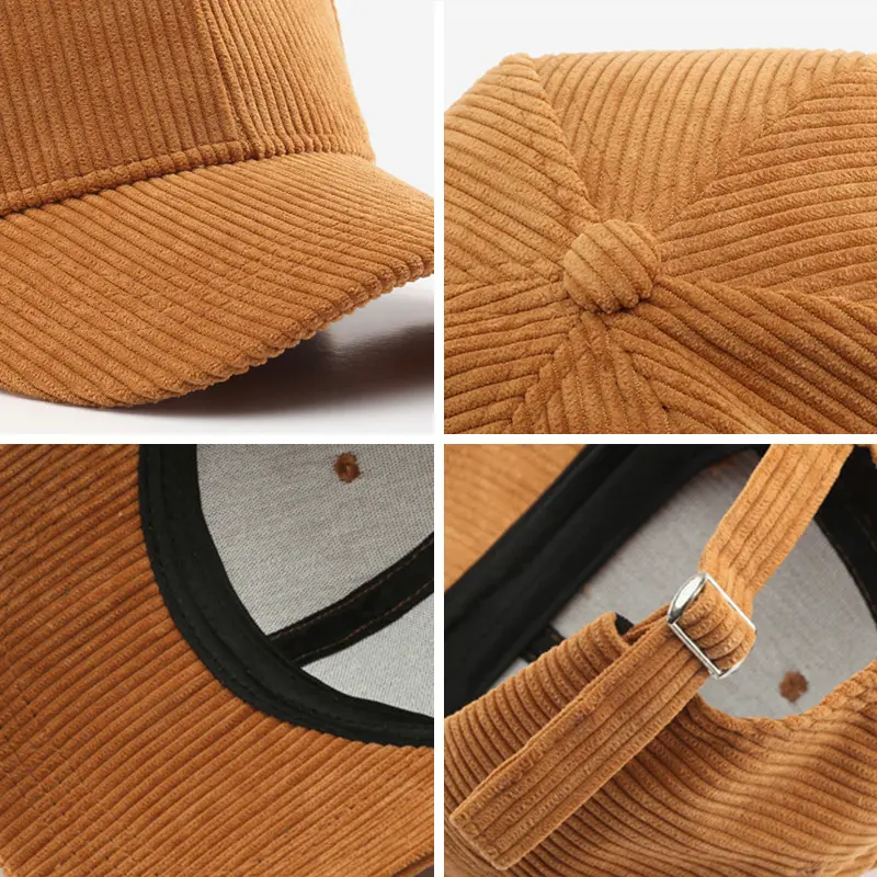 Solid Corduroy Baseball Cap for Women Men Autumn Winter Adjustable Snapback Hat Outdoor Unisex Hip Hop Caps Gorras