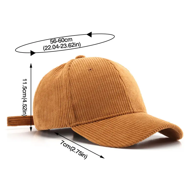 Solid Corduroy Baseball Cap for Women Men Autumn Winter Adjustable Snapback Hat Outdoor Unisex Hip Hop Caps Gorras