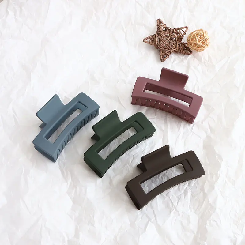 1Pc Matte Solid Hair Claws Elegant Clear Acrylic Hair Clips Hairpins Barrette Headwear for Women Girls Hair Accessories Gifts