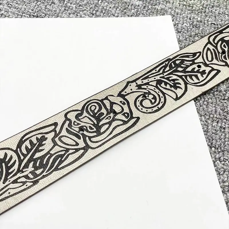 Punk Vintage Flower Belt Women Y2K Spicy Girl Embossed Hollow Waistband Gothic Metal Buckle Waist Strap