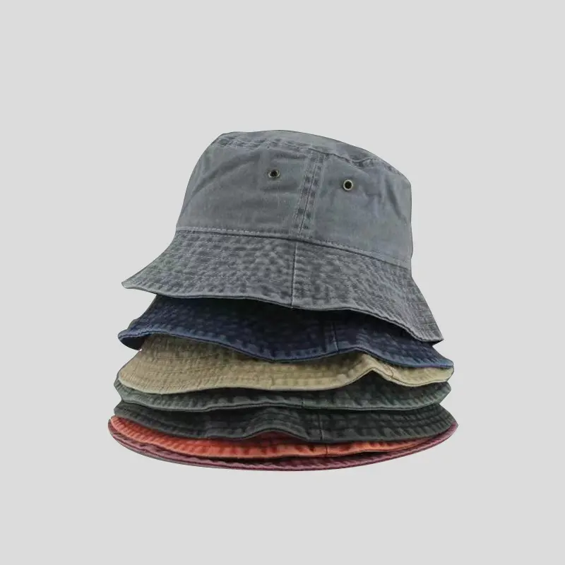 Washed Denim Bucket Hat for Women Men Retro Wide Brim Fisherman Cap Summer Outdoor Girls Lady Panama Sun Hat Bob Caps