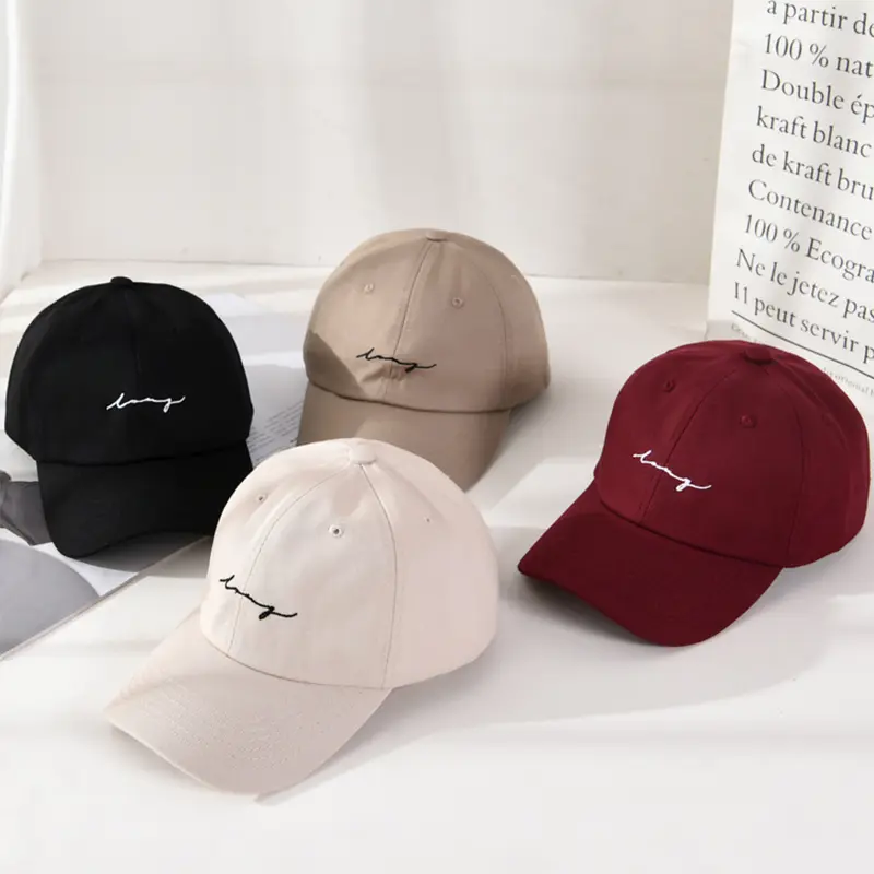 Solid Color Embroidery Baseball Cap for Men Women Korean Simple Adjustable Sun Hat Korean Unisex Soft Cotton Peaked Caps