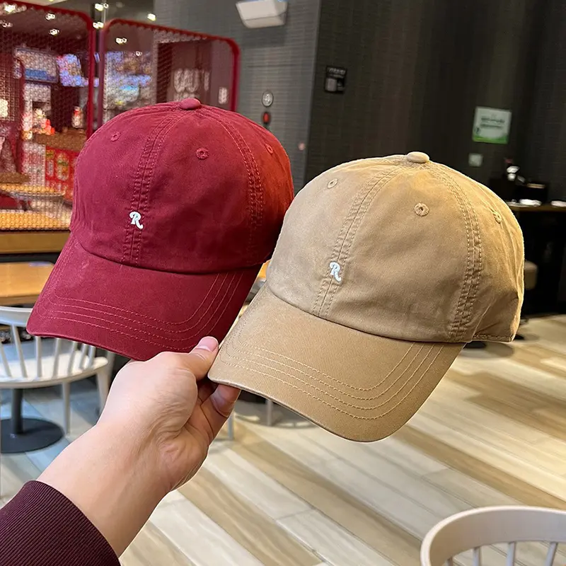 Simple Letter Baseball Cap for Women Korean Versatile Casual Duck Tongue Hat Summer Cotton Female Sun Visor Hats